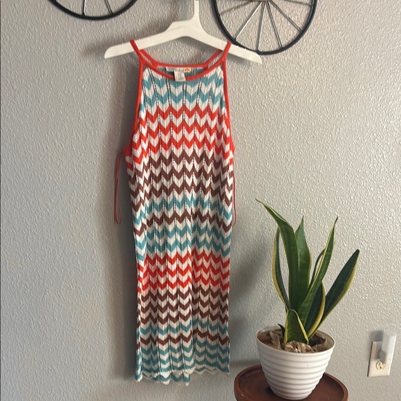 C&C California Dresses & Skirts - C&C California Red Brown Halter Sundress